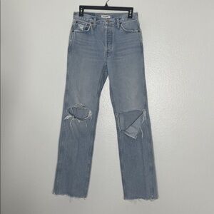 Re/done Originals 90's High Rise Straight Loose Distressed Jeans Size 27 (Read)
